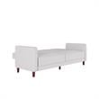DHP Ivana Tufted Futon and Upholstered Sofa Sleeper Bed in White Faux Leather
