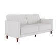 DHP Ivana Tufted Futon and Upholstered Sofa Sleeper Bed in White Faux Leather