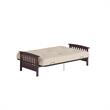 DHP Laurel Full Espresso Wood Arm Futon Frame with 6