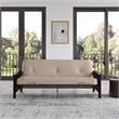 DHP Laurel Full Espresso Wood Arm Futon Frame with 6