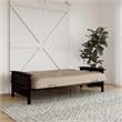 DHP Laurel Full Espresso Wood Arm Futon Frame with 6