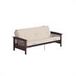 DHP Laurel Full Espresso Wood Arm Futon Frame with 6