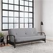 Brax Black Metal Arm Full Futon Frame with 6