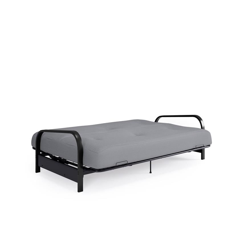 Brax Black Metal Arm Full Futon Frame with 6