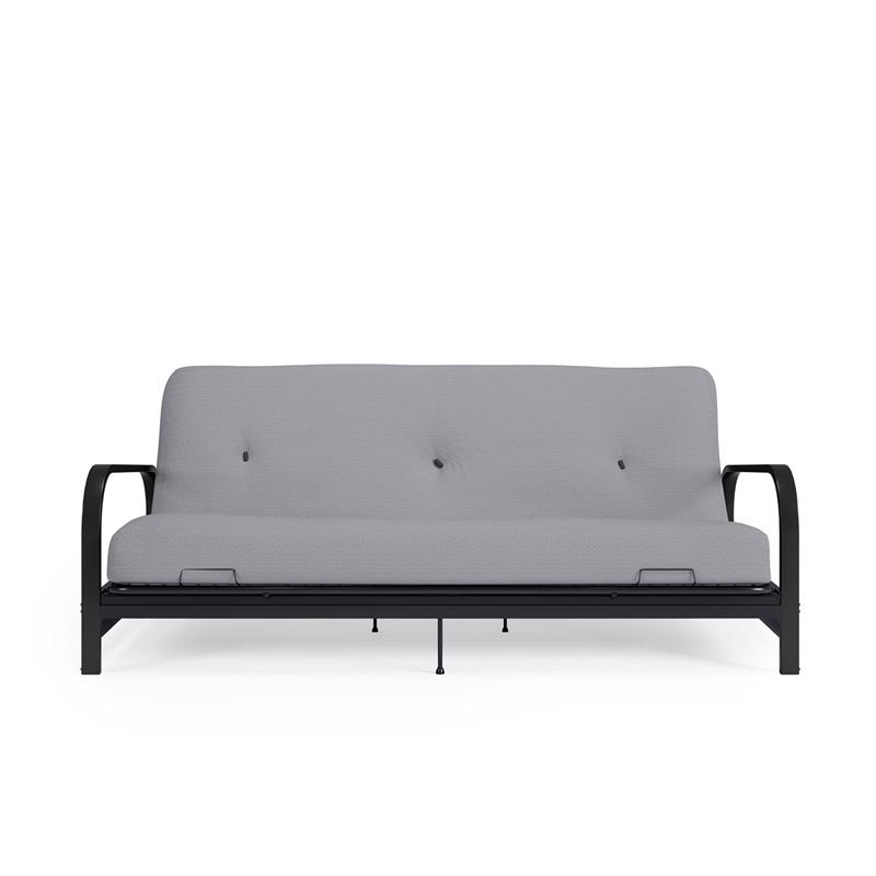 Brax Black Metal Arm Full Futon Frame with 6