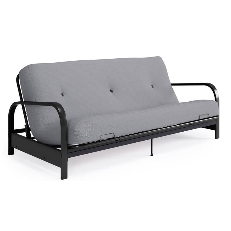 Brax Black Metal Arm Full Futon Frame with 6