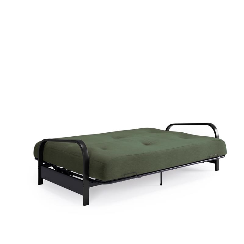 Brax Black Metal Arm Full Futon Frame with 6