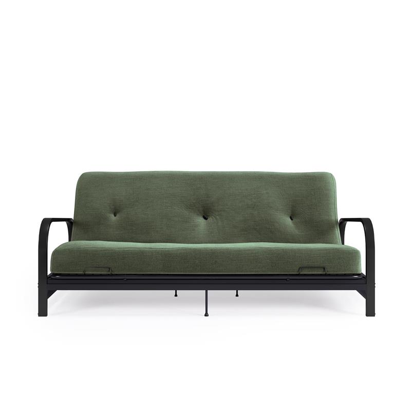 Brax Black Metal Arm Full Futon Frame with 6