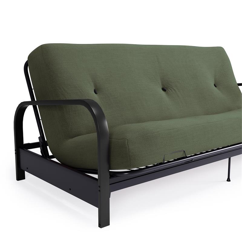 Brax Black Metal Arm Full Futon Frame with 6