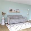 DHP Ivana Tufted Futon and Upholstered Sofa Sleeper Bed in Light Gray Velvet