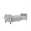 DHP Ivana Tufted Futon and Upholstered Sofa Sleeper Bed in Light Gray Velvet