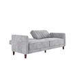 DHP Ivana Tufted Futon and Upholstered Sofa Sleeper Bed in Light Gray Velvet