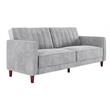 DHP Ivana Tufted Futon and Upholstered Sofa Sleeper Bed in Light Gray Velvet