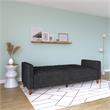 DHP Ivana Tufted Futon and Upholstered Sofa Sleeper Bed in Black Velvet