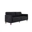 DHP Ivana Tufted Futon and Upholstered Sofa Sleeper Bed in Black Velvet