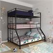 Max & Finn Altona Metal Triple Bunk Bed Bed for Kids Twin/Twin/Full in Black