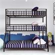 Max & Finn Altona Metal Triple Bunk Bed Bed for Kids Twin/Twin/Full in Black