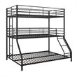 Max & Finn Altona Metal Triple Bunk Bed Bed for Kids Twin/Twin/Full in Black