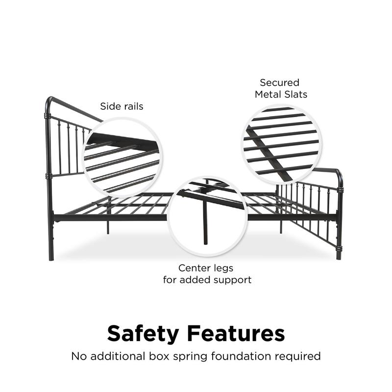 DHP Winston Metal Black Bed in King