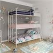 Max & Finn Altona Metal Triple Bunk Bed Bed for Kids Twin/Twin/Twin in White