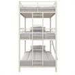 Max & Finn Altona Metal Triple Bunk Bed Bed for Kids Twin/Twin/Twin in White