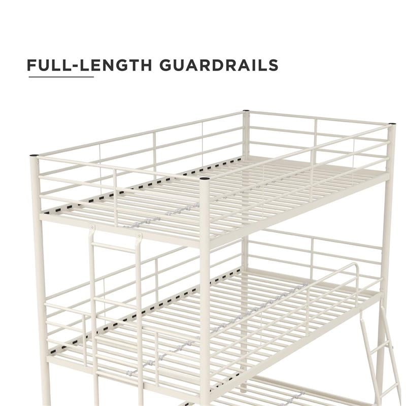 Max & Finn Altona Metal Triple Bunk Bed Bed for Kids Twin/Twin/Twin in White