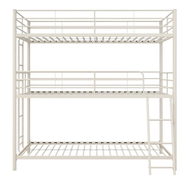 Max & Finn Altona Metal Triple Bunk Bed Bed for Kids Twin/Twin/Twin in White