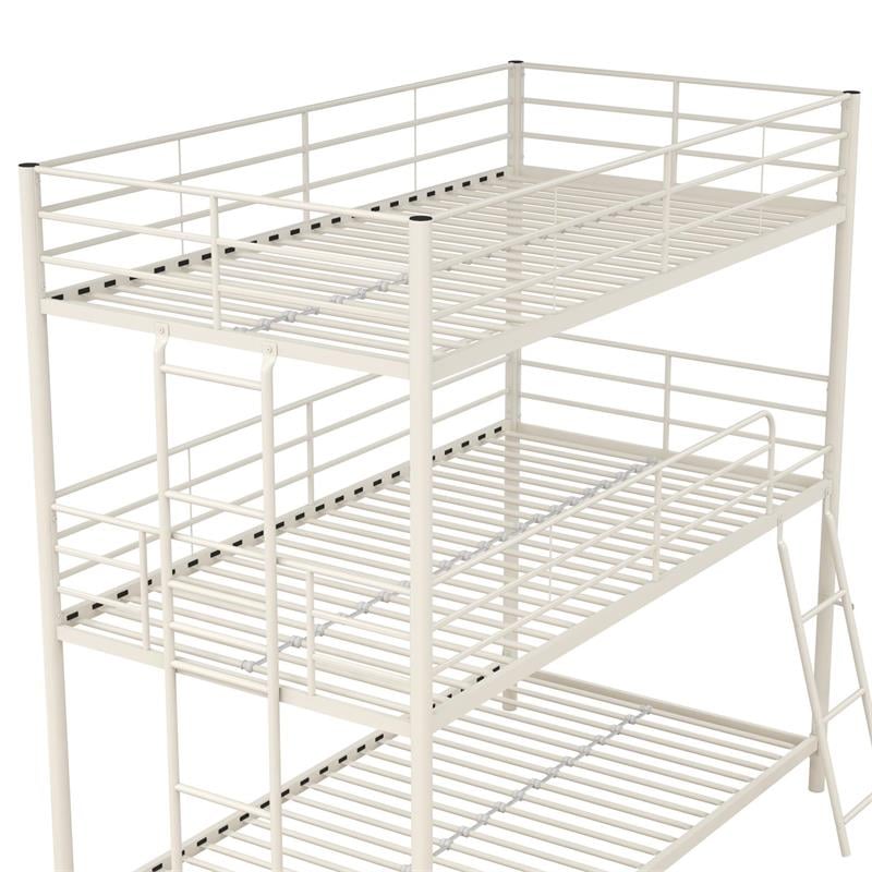 Max & Finn Altona Metal Triple Bunk Bed Bed for Kids Twin/Twin/Twin in White