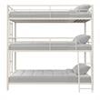 Max & Finn Altona Metal Triple Bunk Bed Bed for Kids Twin/Twin/Twin in White