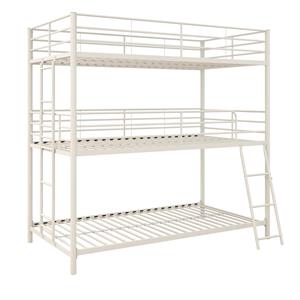 max & finn altona metal triple bunk bed bed for kids twin/twin/twin in white