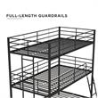 Max & Finn Altona Metal Triple Bunk Bed Bed for Kids Twin/Twin/Twin in Black