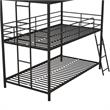 Max & Finn Altona Metal Triple Bunk Bed Bed for Kids Twin/Twin/Twin in Black