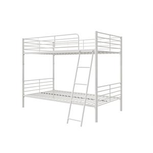 dhp tailor twin over twin convertible bunk bed in white metal