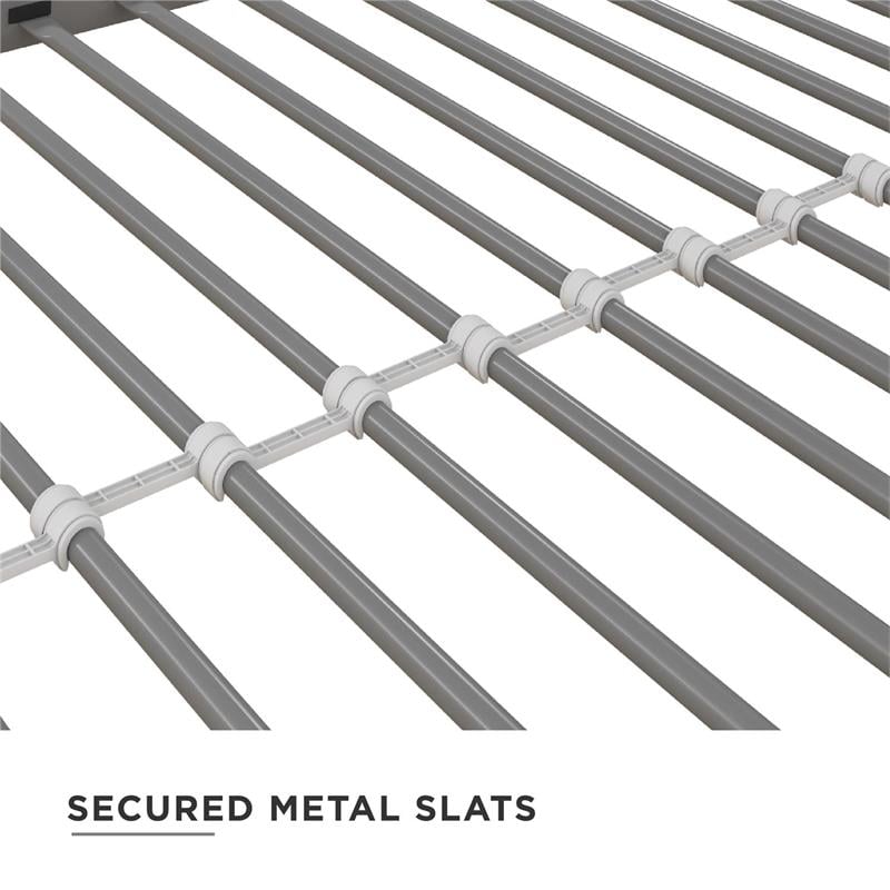 Max & Finn Altona Metal Triple Bunk Bed Bed for Kids Twin/Twin/Full in Silver