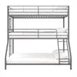 Max & Finn Altona Metal Triple Bunk Bed Bed for Kids Twin/Twin/Full in Silver