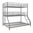 Max & Finn Altona Metal Triple Bunk Bed Bed for Kids Twin/Twin/Full in Silver
