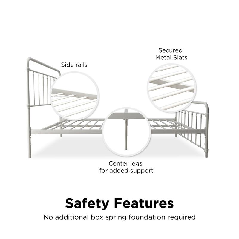 DHP Winston Metal White Bed in Queen