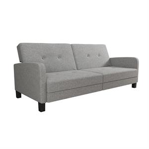 dhp convertible modern futon in grey linen