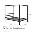 DHP Modern Metal Canopy Poster Bed in Queen in Black