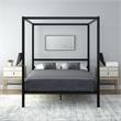 DHP Modern Metal Canopy Poster Bed in Queen in Black
