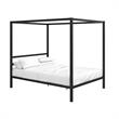 DHP Modern Metal Canopy Poster Bed in Queen in Black
