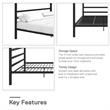 DHP Modern Metal Canopy Poster Bed in Queen in Black