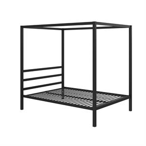 dhp modern metal canopy poster bed in full in black