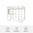 DHP Abode Full Size Metal Loft Bed in White