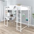 DHP Abode Full Size Metal Loft Bed in White