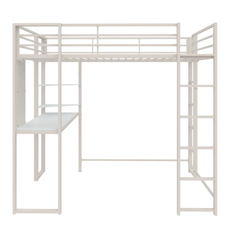 DHP Abode Full Size Metal Loft Bed in White