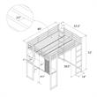 DHP Abode Full Size Metal Loft Bed in White