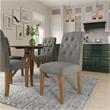 DHP Jane Parsons Upholstered Dining Chair with Diamond Tufting in Gray Linen