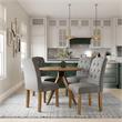 DHP Jane Parsons Upholstered Dining Chair with Diamond Tufting in Gray Linen