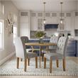 DHP Jane Parsons Upholstered Dining Chair with Diamond Tufting in Gray Linen